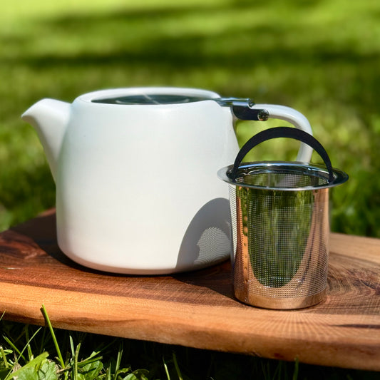 Porcelain Loose Leaf Tea Pot with Removable Infuser (17 oz)